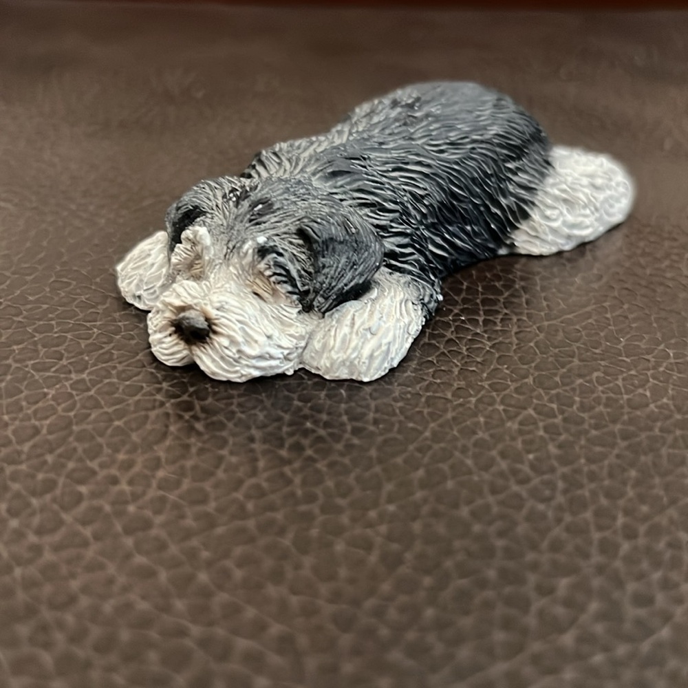 Old English Sheepdog Miniature Figurine in Resin